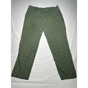 Patagonia Women Organic Cotton Crop Pants Green Black Diamond Print Size 6‎